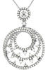 .91CT DIAMOND 14KT WHITE GOLD 3D CLASSIC MULTI CIRCULAR SWIRL FLOATING PENDANT