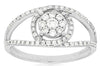 ESTATE .41CT DIAMOND 14KT WHITE GOLD 3D CLASSIC FLOWER LOVE KNOT RING