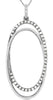 ESTATE .21CT DIAMOND 14KT WHITE GOLD 3D CLASSIC LOVE KNOT FLOATING PENDANT