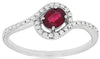 .53CT DIAMOND & AAA RUBY 14KT WHITE GOLD OVAL & ROUND CLASSIC LOVE KNOT FUN RING