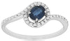 .58CT DIAMOND & SAPPHIRE 14KT WHITE GOLD OVAL & ROUND LOVE KNOT ENGAGEMENT RING