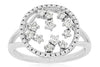 ESTATE .43CT DIAMOND 14KT WHITE GOLD 3D CLASSIC ETOILE CIRCULAR FUN LOVE RING