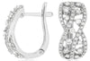 WIDE .67CT DIAMOND 14KT WHITE GOLD MULTI ROW INFINITY LEVERBACK HANGING EARRINGS