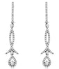 .59CT DIAMOND 14KT WHITE GOLD 3D TEAR DROP SEMI INFINITY LOVE HANGING EARRINGS