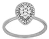 ESTATE .24CT DIAMOND 14KT WHITE GOLD 3D CLUSTER TEAR DROP PEAR SHAPE LOVE RING