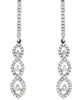 ESTATE .65CT DIAMOND 14KT WHITE GOLD 3D CLASSIC INFINITY LOVE HNAGING EARRINGS