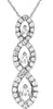 ESTATE .31CT DIAMOND 14KT WHITE GOLD 3D CLASSIC INFINITY JOURNEY LOVE PENDANT