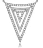 ESTATE .20CT DIAMOND 14KT WHITE GOLD 3D CLASSIC TRILLION TRIANGULAR FUN NECKLACE