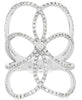 LARGE .62CT DIAMOND 14KT WHITE GOLD CLASSIC MULTI ROW INFINITY FLOWER LOVE RING