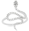 ESTATE .26CT DIAMOND 14KT WHITE GOLD 3D CLASSIC HAPPY SNAKE FUN RING