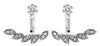 ESTATE .42CT DIAMOND 14KT WHITE GOLD 3D CLASSIC MULTI LEAF STUD HANGING EARRINGS