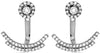 ESTATE .58CT DIAMOND 14KT WHITE GOLD 3D CLUSTER ANCHOR FLOWER HANGING EARRINGS