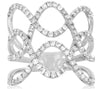 WIDE 1.0CT DIAMOND 14K WHITE GOLD 3D MULTI ROW INFINITY LOVE ANNIVERSARY RING