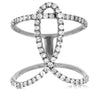 ESTATE WIDE .80CT DIAMOND 14KT WHITE GOLD 3D LOVE KNOT CLASSIC FUN RING