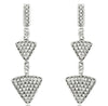 .58CT DIAMOND 14KT WHITE GOLD 3D CLUSTER TRILLION TRIANGULAR HANGING EARRINGS