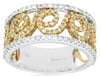 .92CT WHITE & FANCY YELLOW DIAMOND 14KT 2 TONE GOLD MULTI SWIRL ANNIVERSARY RING