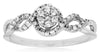 ESTATE .24CT DIAMOND 14KT WHITE GOLD CLASSIC CLUSTER FLOWER INFINITY LOVE RING