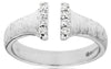 ESTATE .14CT DIAMOND 14K WHITE GOLD 3D DOUBLE BAR MATTE & SHINY CLASSIC FUN RING