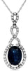 1.73CT DIAMOND & AAA SAPPHIRE 14KT WHITE GOLD OVAL INFINITY TEAR DROP PENDANT