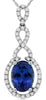 1.56CT DIAMOND & AAA TANZANITE 14KT WHITE GOLD 3D OVAL & ROUND INFINITY PENDANT