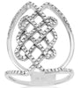 WIDE .72CT DIAMOND 14KT WHITE GOLD 3D CRISS CROSS LOVE KNOT TRINAGULAR FUN RING