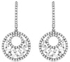 .73CT DIAMOND 14KT WHITE GOLD ROUND & BAGUETTE CLUSTER CIRCULAR HANGING EARRINGS