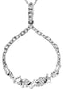 .45CT DIAMOND 14K WHITE GOLD ROUND & BAGUETTE HERSHEY KISS LOVE FLOATING PENDANT