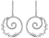 ESTATE 1.12CT DIAMOND 14KT WHITE GOLD 3D CLASSIC CIRCULAR SWIRL HANGING EARRINGS