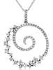 ESTATE .64CT DIAMOND 14K WHITE GOLD 3D CLASSIC DOUBLE SWIRL CIRCULAR FUN PENDANT