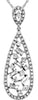 .52CT DIAMOND 14KT WHITE GOLD 3D ROUND & BAGUETTE OPEN CLUSTER TEAR DROP PENDANT