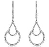 ESTATE .77CT DIAMOND 14KT WHITE GOLD ROUND & BAGUETTE CIRCULAR HANGING EARRINGS