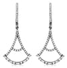 ESTATE .69CT DIAMOND 14KT WHITE GOLD ROUND & BAGUETTE TEAR DROP HANGING EARRINGS