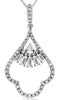 .41CT DIAMOND 14KT WHITE GOLD ROUND & BAGUETTE OPEN TEAR DROP FLOATING PENDANT