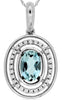 .51CT DIAMOND & AAA AQUAMARINE 14KT WHITE GOLD 3D OVAL & ROUND FLOATING PENDANT