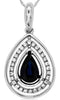 .54CT DIAMOND & AAA SAPPHIRE 14K WHITE GOLD PEAR SHAPE & ROUND TEAR DROP PENDANT