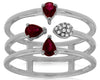 .50CT DIAMOND & AAA RUBY 14KT WHITE GOLD PEAR SHAPE & ROUND 4 LEAF CLOVER RING