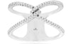 ESTATE WIDE .25CT DIAMOND 14KT WHITE GOLD 3D CLASSIC LOVE KNOT FUN RING