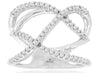 ESTATE WIDE .38CT DIAMOND 14KT WHITE GOLD 3D CRISS CROSS INFINITY X LOVE RING