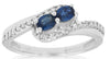 .65CT DIAMOND & AAA SAPPHIRE 14K WHITE GOLD OVAL & ROUND DOUBLE STONE LOVE RING