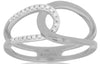 ESTATE .10CT DIAMOND 14KT WHITE GOLD 3D CLASSIC LOVE KNOT FUN RING