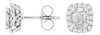 .62CT DIAMOND 14KT WHITE GOLD 3D ROUND & BAGUETTE CLUSTER SQUARE STUD EARRINGS