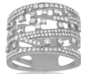 ESTATE WIDE .84CT DIAMOND 14KT WHITE GOLD 3D MULTI ROW ETOILE ANNIVERSARY RING
