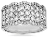 ESTATE WIDE 1.83CT DIAMOND 14KT WHITE GOLD 3D MULTI ROW ROUND ANNIVERSARY RING
