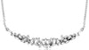 ESTATE .42CT DIAMOND 14K WHITE GOLD 3D BAGUETTE CLASSIC CLUSTER BAR FUN NECKLACE