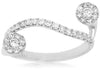 ESTATE .50CT DIAMOND 14KT WHITE GOLD CLASSIC DOUBLE FLOWER WAVE FUN RING