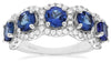 2.9CT DIAMOND & AAA TANZANITE 14K WHITE GOLD ROUND 5 STONE HALO ANNIVERSARY RING