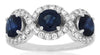 2.10CT DIAMOND & AAA SAPPHIRE 14K WHITE GOLD 3D ROUND INFINITY 3 STONE LOVE RING