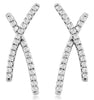 0.50CT DIAMOND 14KT WHITE GOLD 3D CLASSIC ROUND X LOVE HANGING EARRINGS