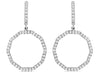 ESTATE .90CT DIAMOND 14KT WHITE GOLD 3D OCTAGON CIRCLE OF LIFE HANGING EARRINGS