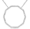 0.85CT DIAMOND 14KT WHITE GOLD 3D CLASSIC CIRCLE OF LIFE DECAGON LOVE NECKLACE